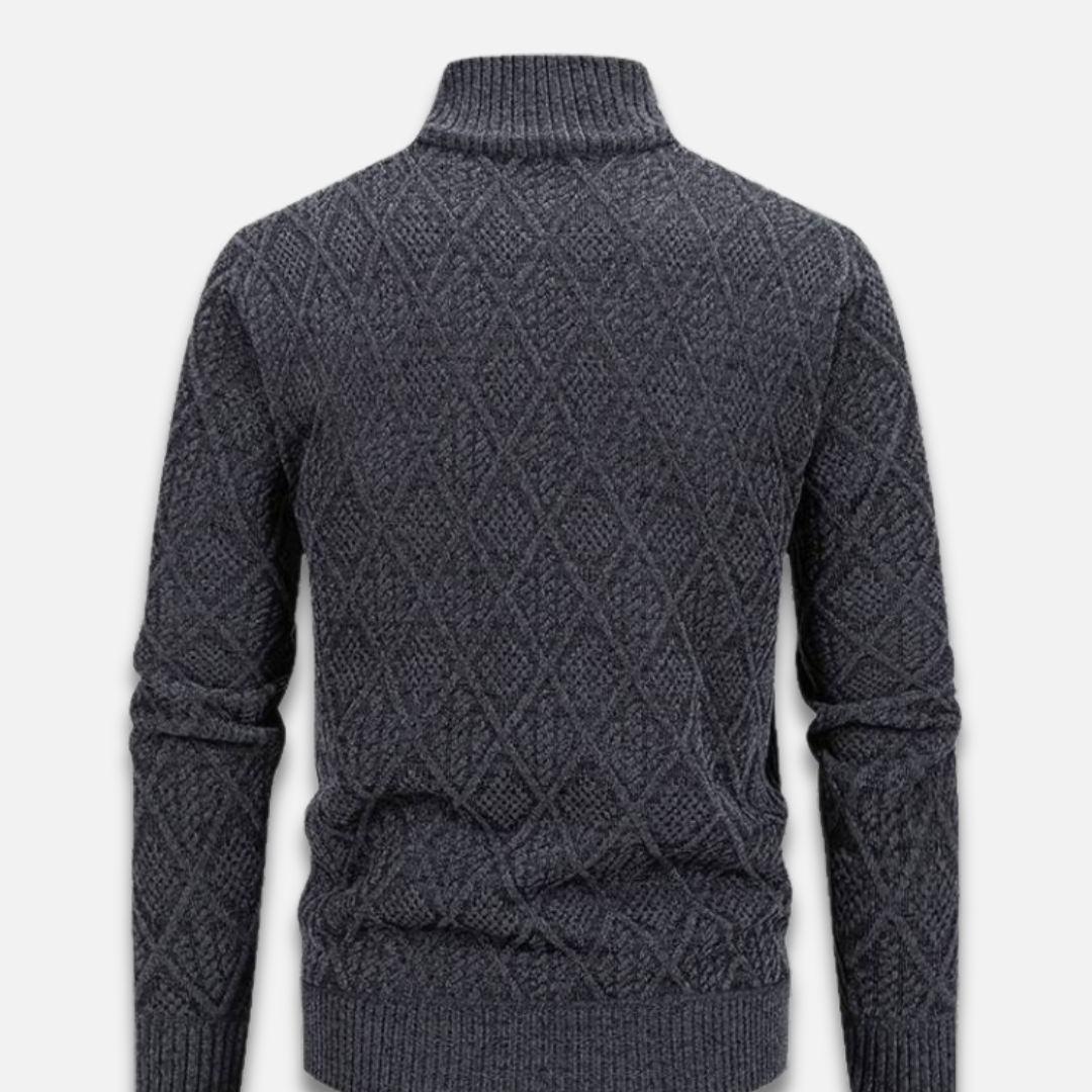 Men’s Diamond Knit Zip-Up Sweater Laurel & Legacy