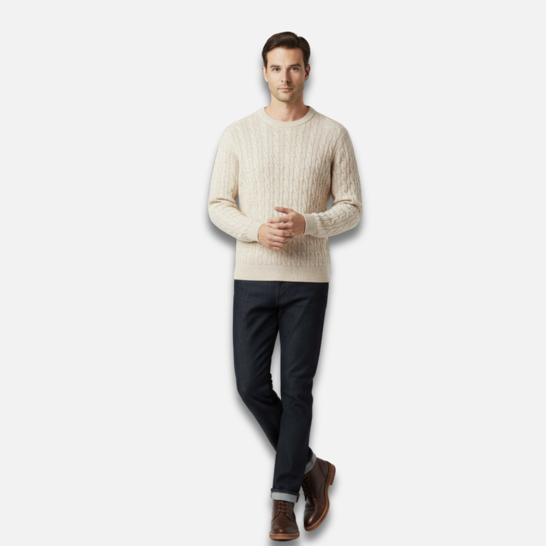 Men’s Cable Knit Round Neck Sweater Laurel & Legacy