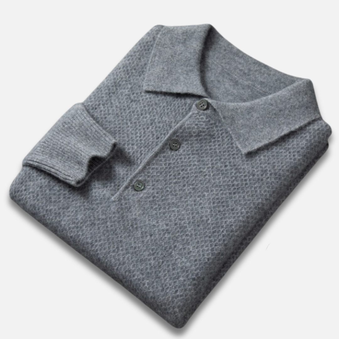 Men’s Merino Wool Polo Sweater Laurel & Legacy