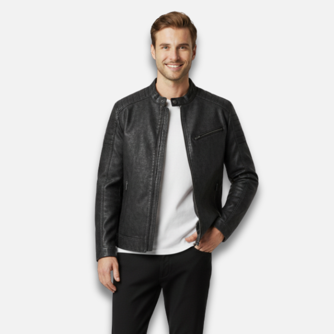Men’s Biker Leather  Jacket Laurel & Legacy