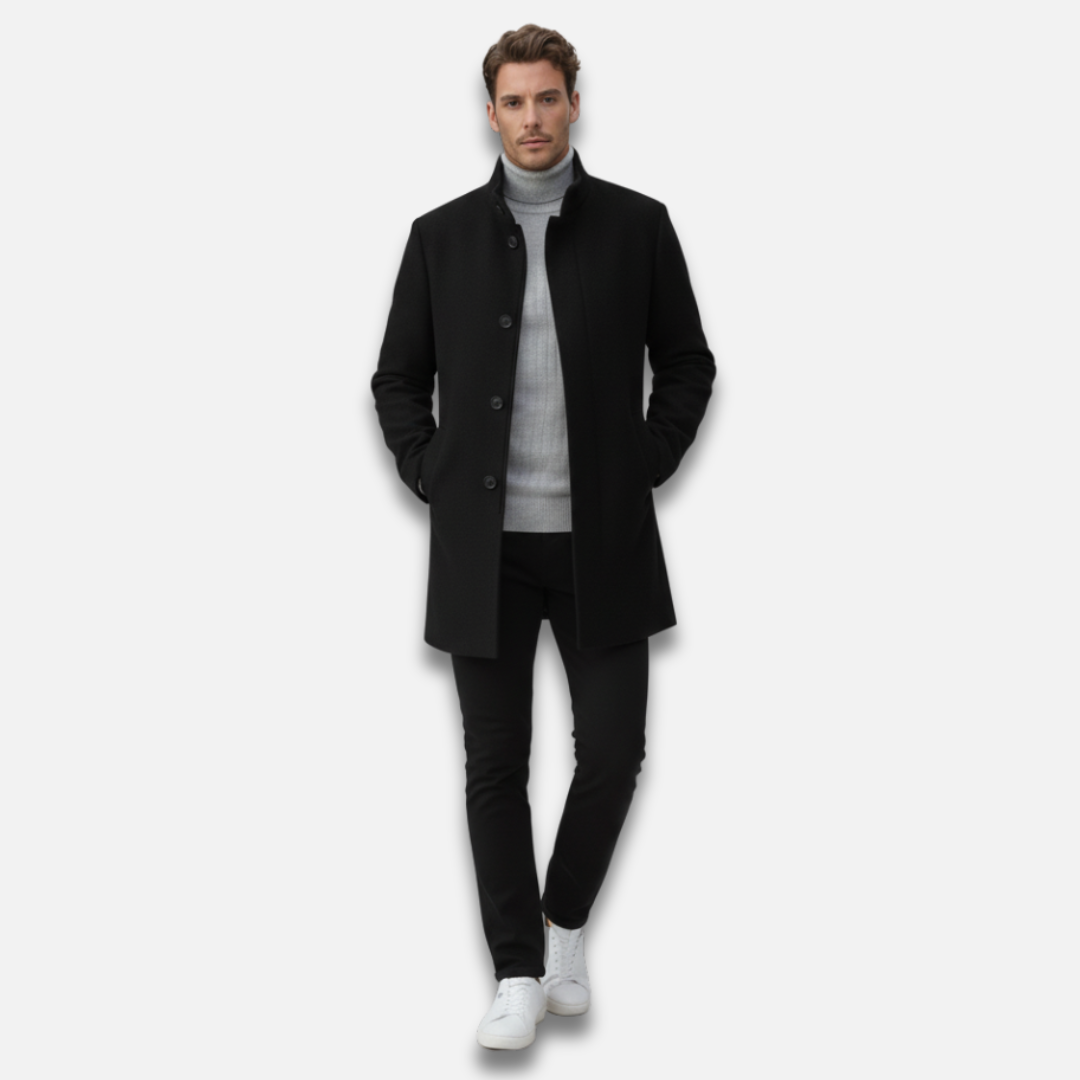 Men’s Single-Breasted Windbreaker Coat Laurel & Legacy