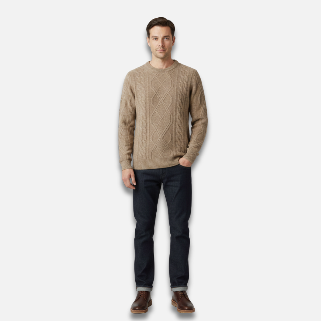 Men’s Cable Knit Crewneck Sweater Laurel & Legacy