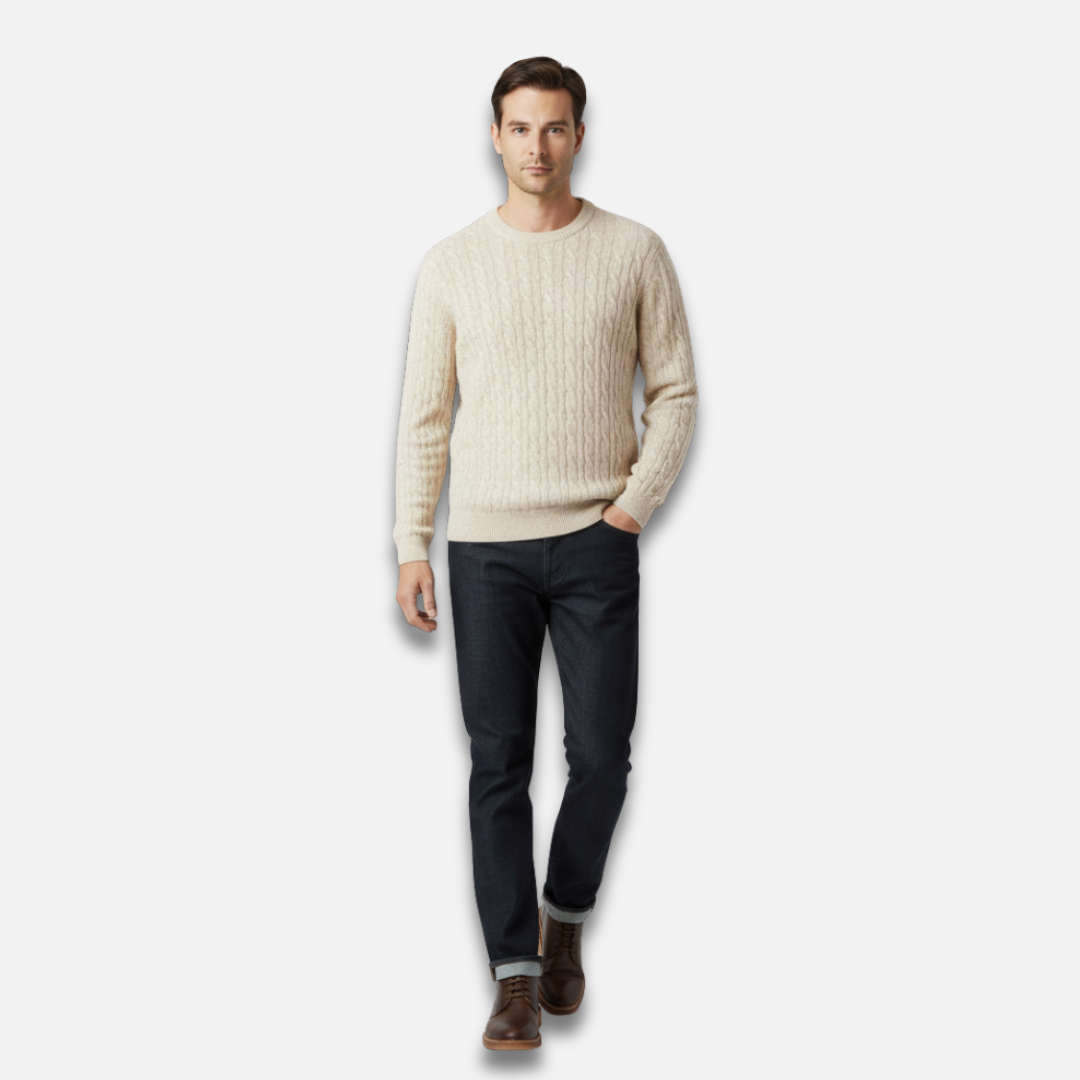 Men’s Cable Knit Round Neck Sweater Laurel & Legacy