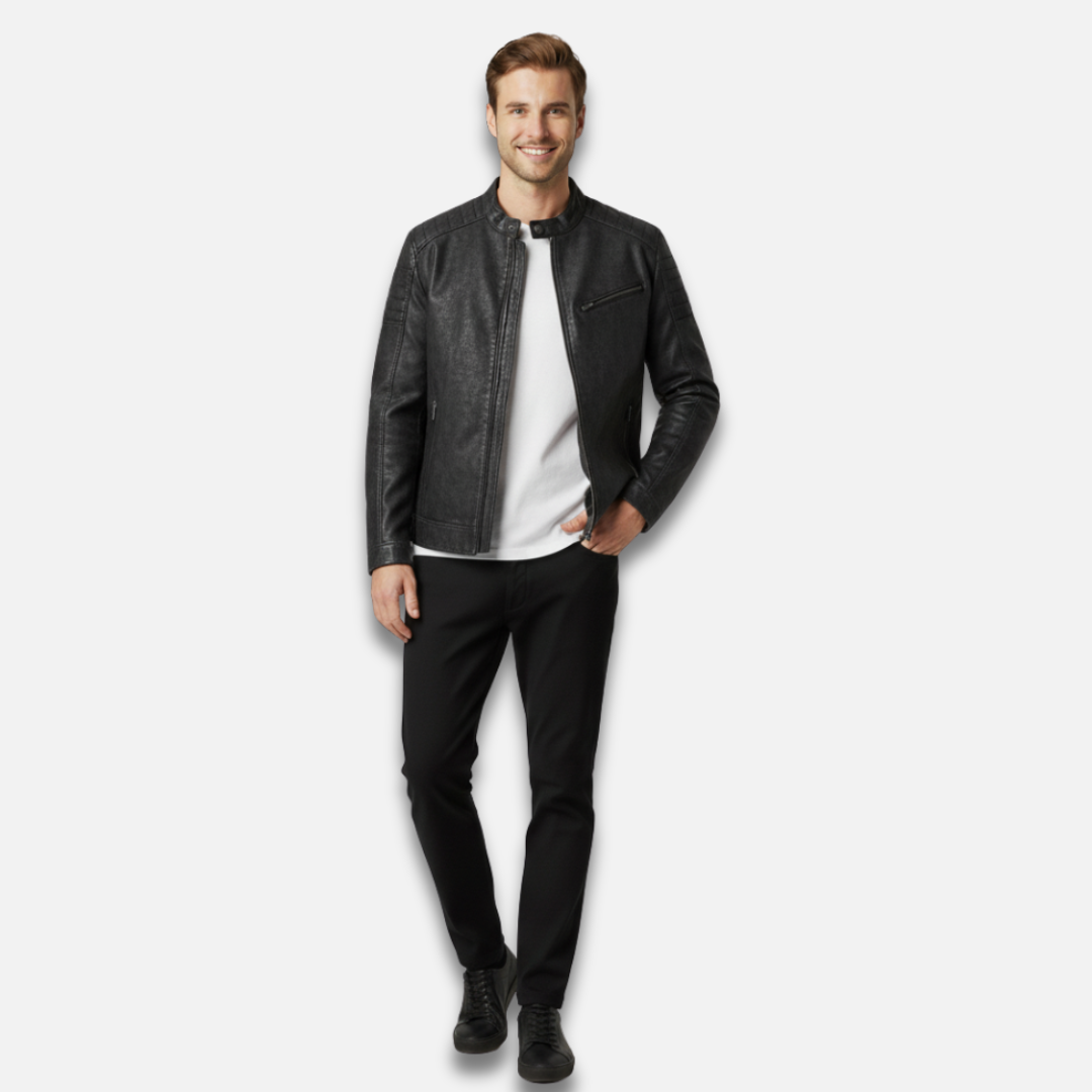 Men’s Biker Leather  Jacket Laurel & Legacy