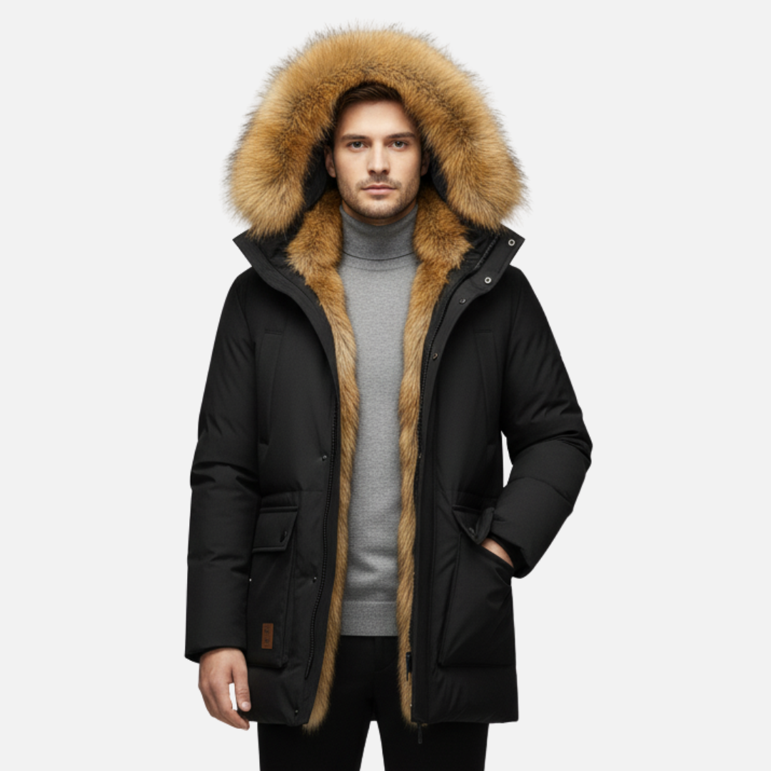 Men’s Fur-Lined Hooded Padded Jacket Laurel & Legacy
