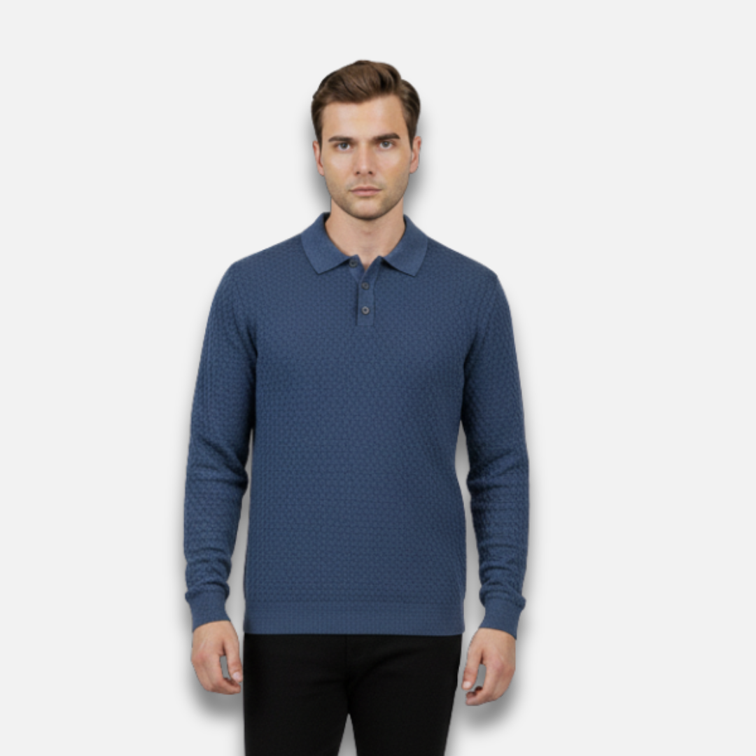 Men’s Merino Wool Polo Sweater Laurel & Legacy