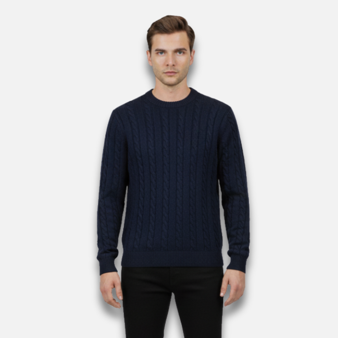 Men’s Cable Knit Round Neck Sweater Laurel & Legacy