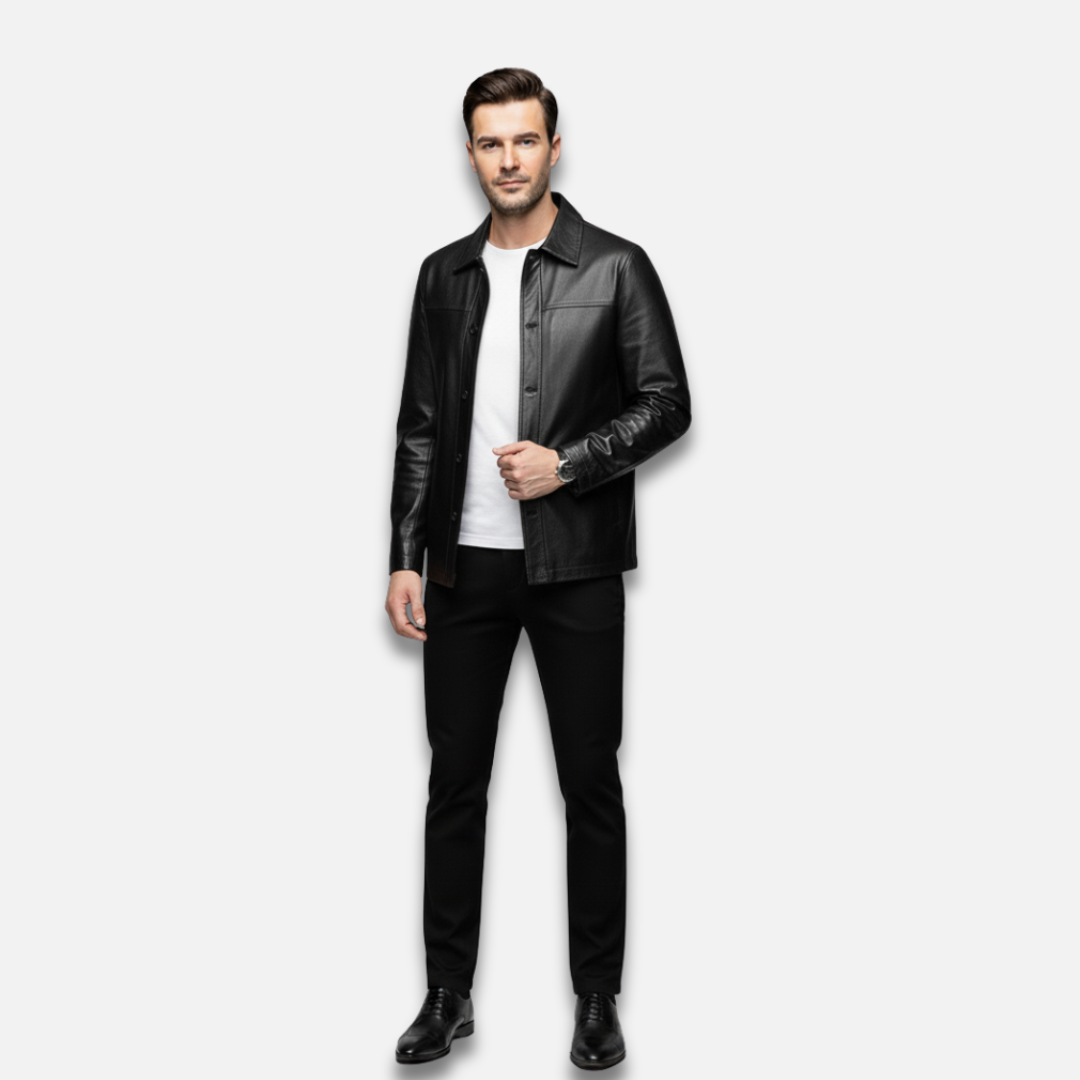 Men’s Structured Leather Jacket Laurel & Legacy