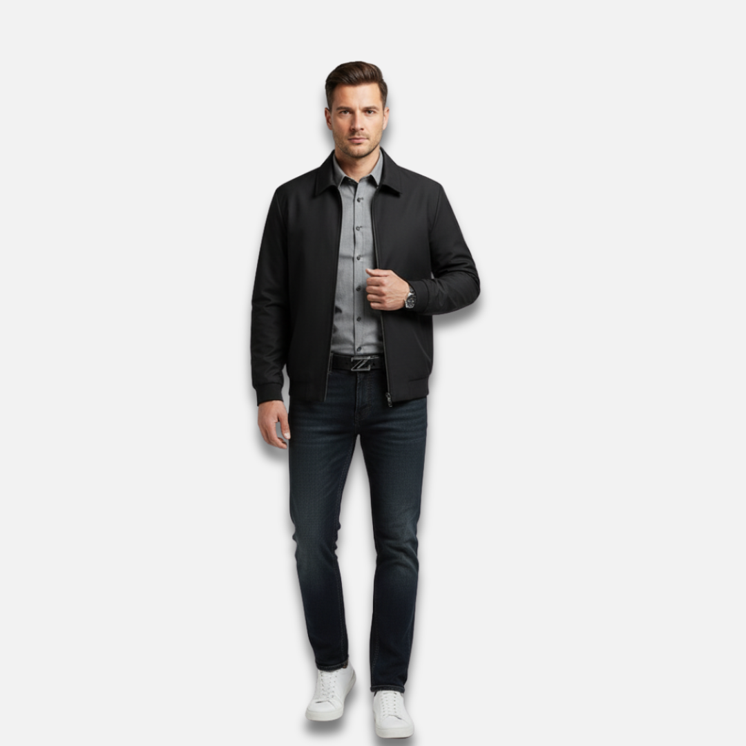 Men’s Casual Silk Zip Jacket Laurel & Legacy