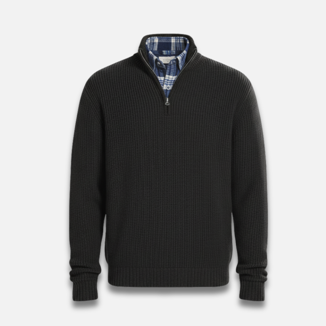 Men’s Half-Zip Ribbed Knit Sweater Laurel & Legacy