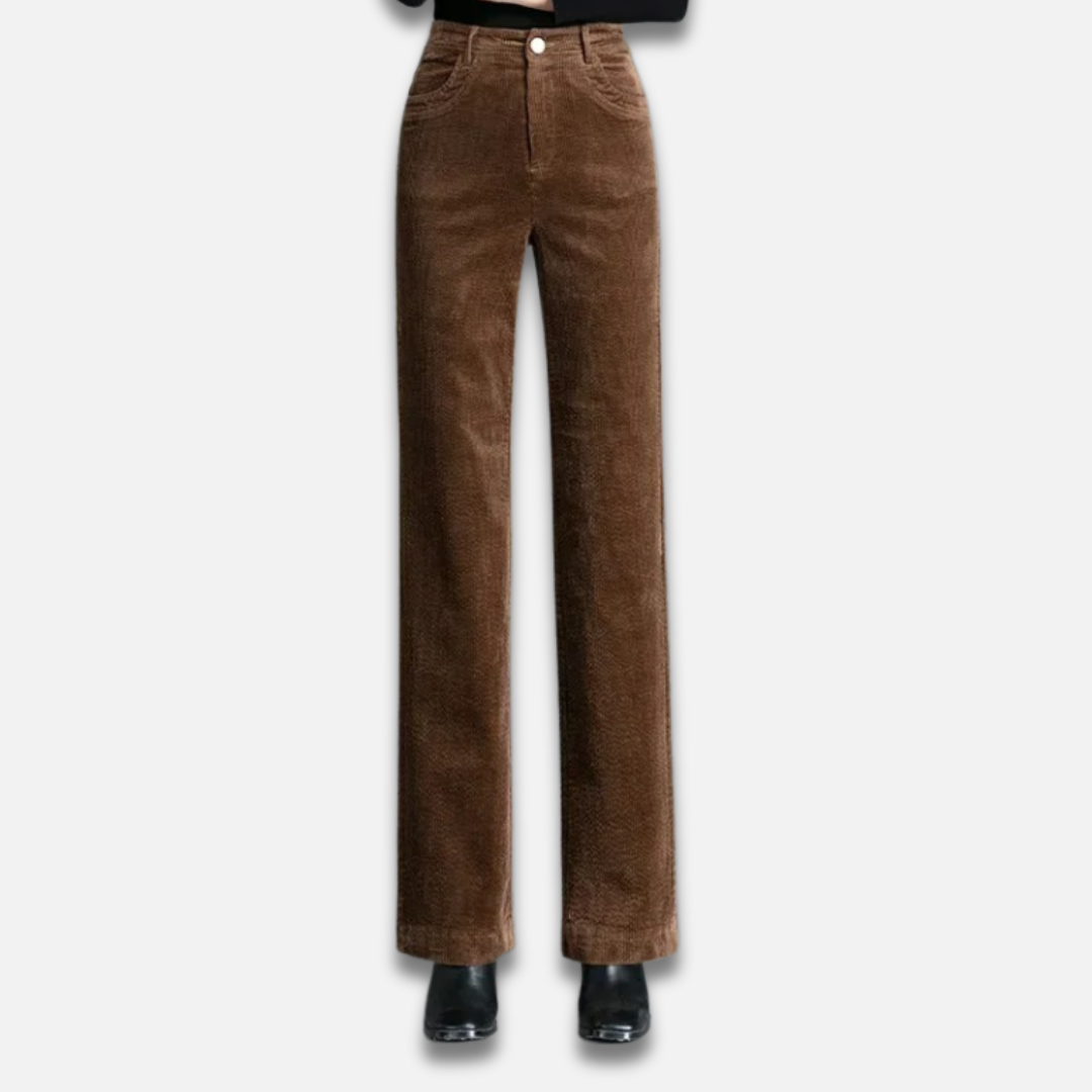 Women’s Corduroy High-Waist Straight Trousers Laurel & Legacy