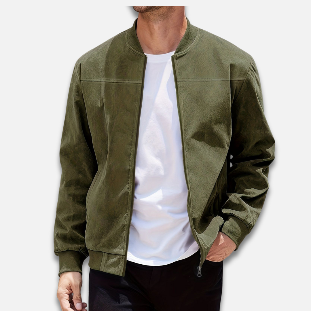 Men’s Bomber-Style Cut Suede Zip Jacket Laurel & Legacy