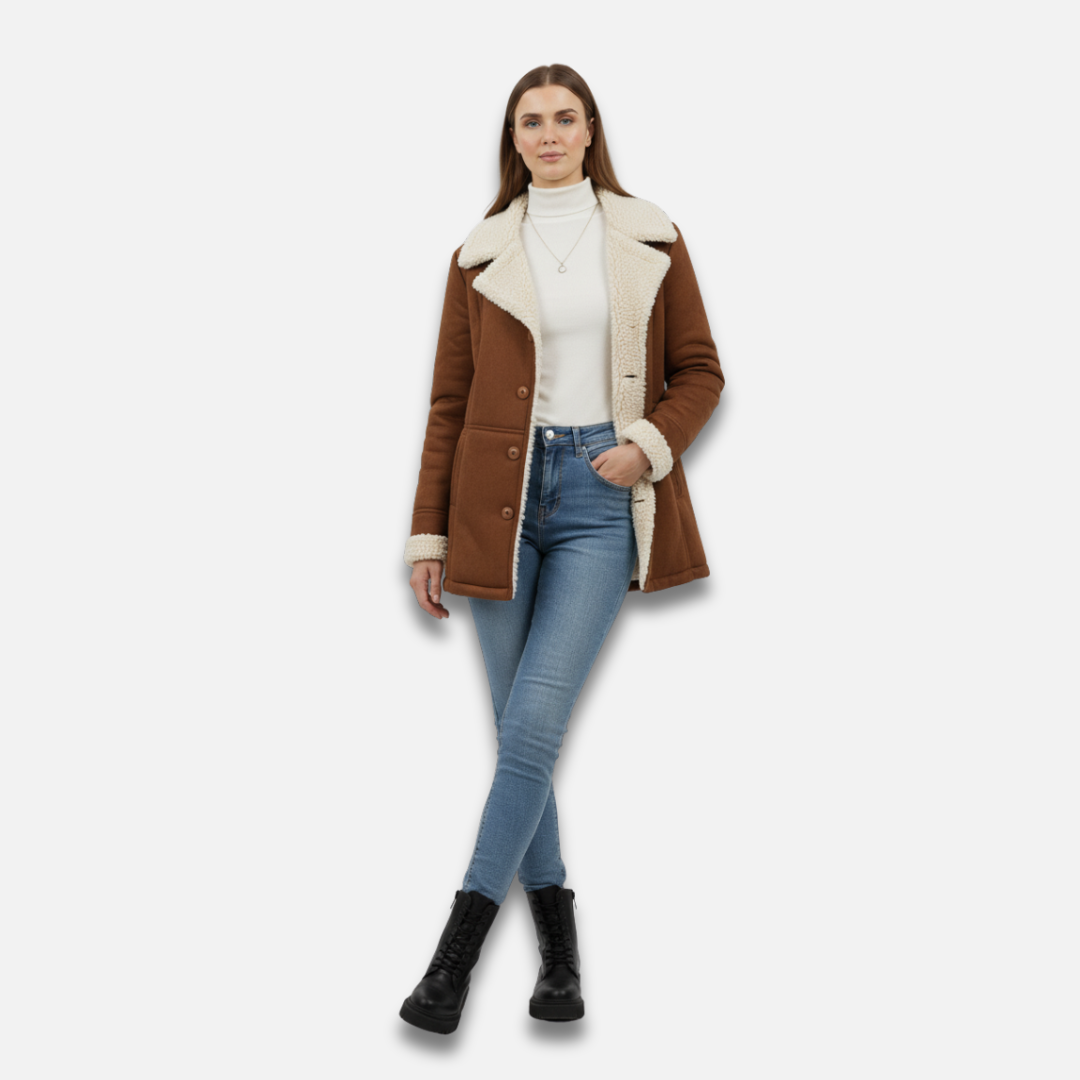 Women’s Lapel Wool Button Coat Laurel & Legacy