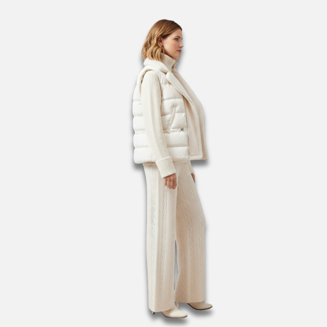 Women’s Three-Piece Knit Set with Turtleneck Sweater, Vest and Trousers Laurel & Legacy