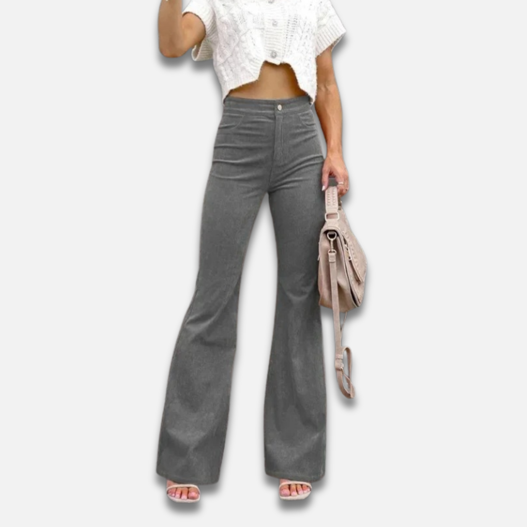Women’s Corduroy High-Waist Flared Trousers Laurel & Legacy