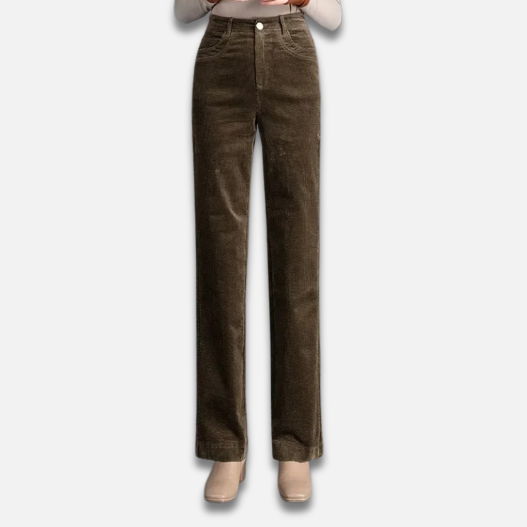 Women’s Corduroy High-Waist Straight Trousers Laurel & Legacy