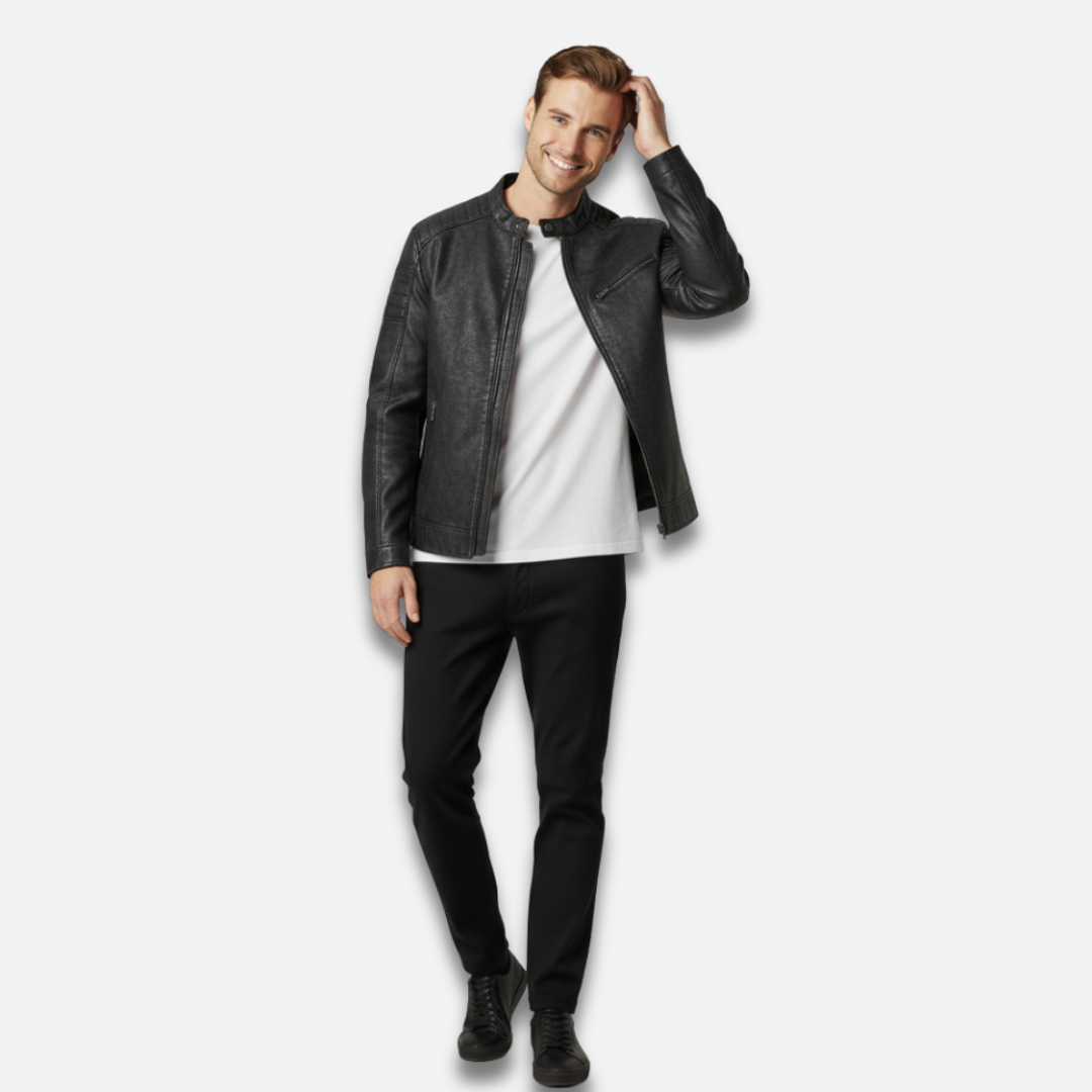 Men’s Biker Leather  Jacket Laurel & Legacy