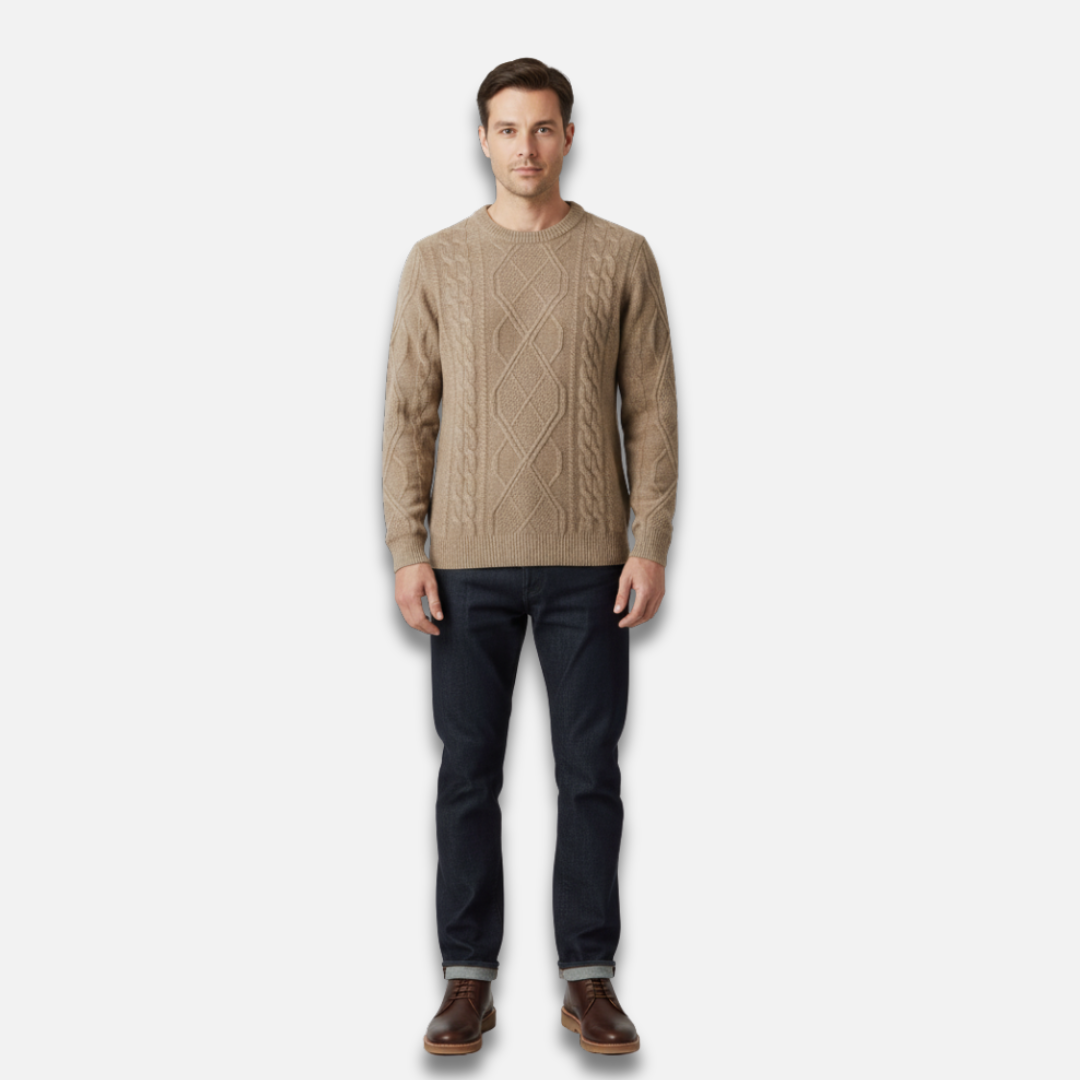 Men’s Cable Knit Crewneck Sweater Laurel & Legacy