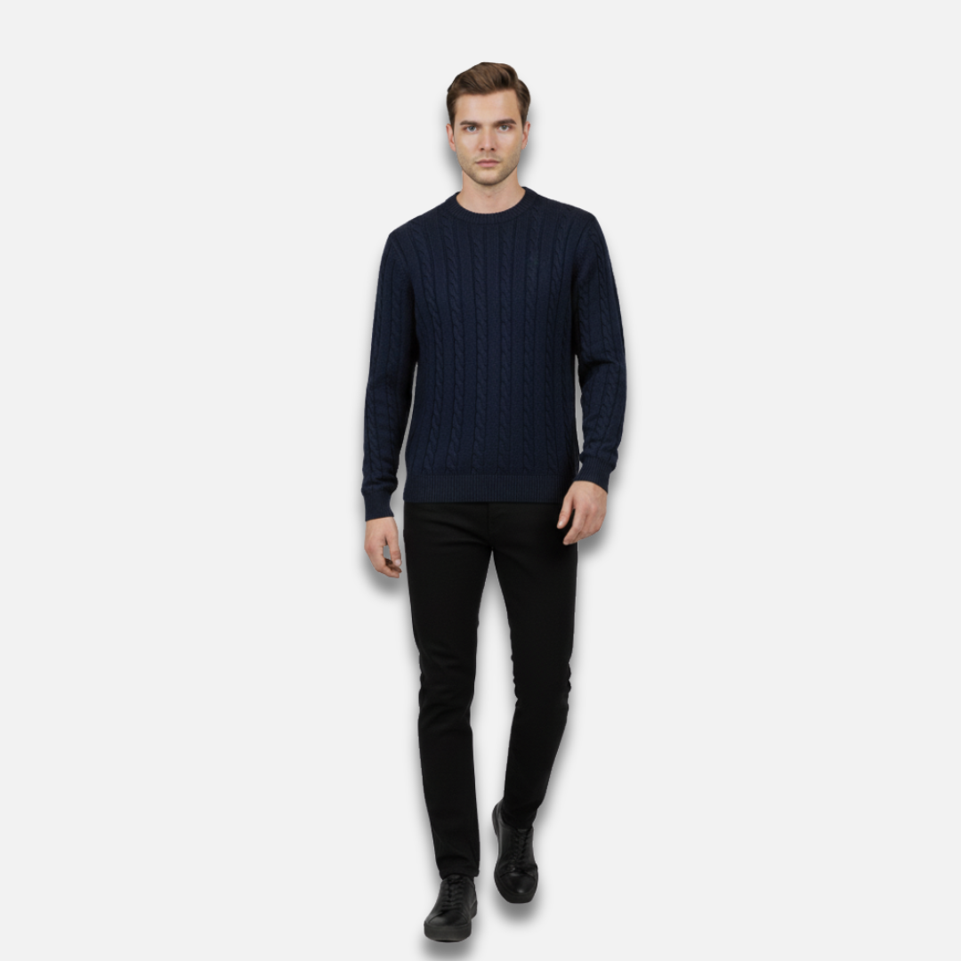 Men’s Cable Knit Round Neck Sweater Laurel & Legacy