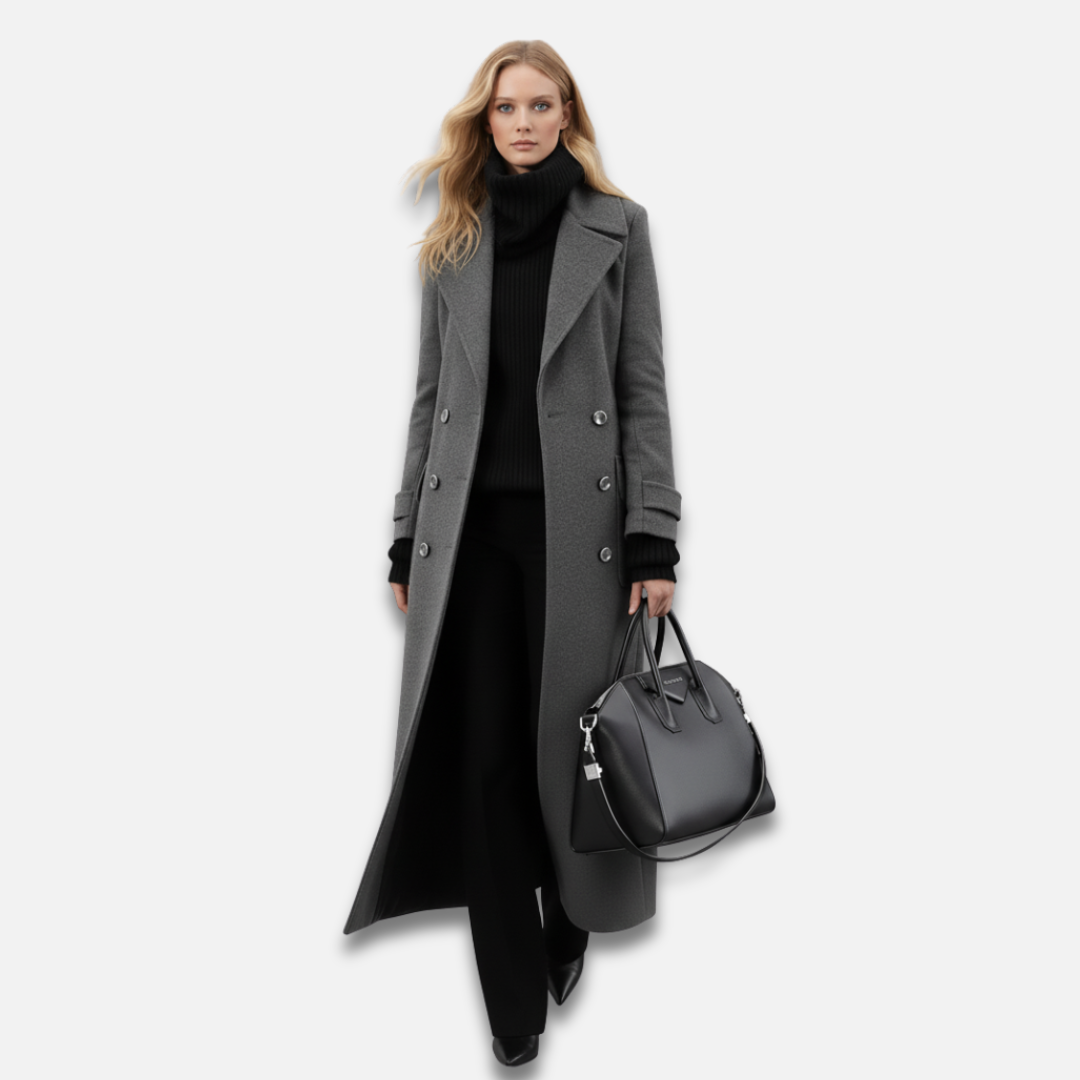 Women’s Double-Breasted Wool Trench Coat Laurel & Legacy