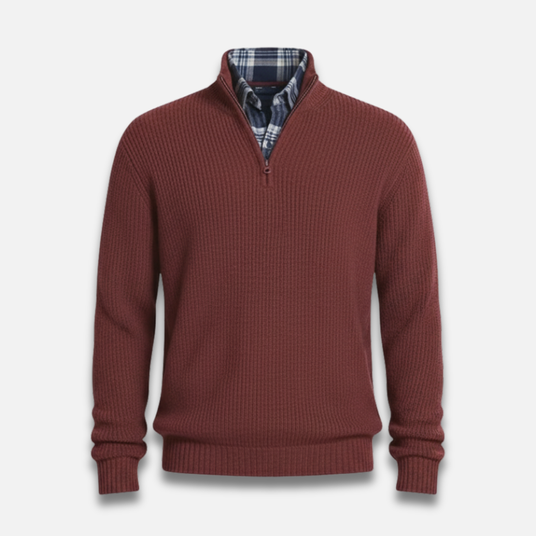 Men’s Half-Zip Ribbed Knit Sweater Laurel & Legacy