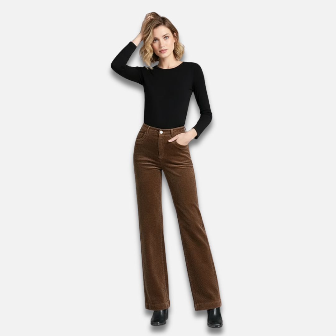 Women’s Corduroy High-Waist Straight Trousers Laurel & Legacy