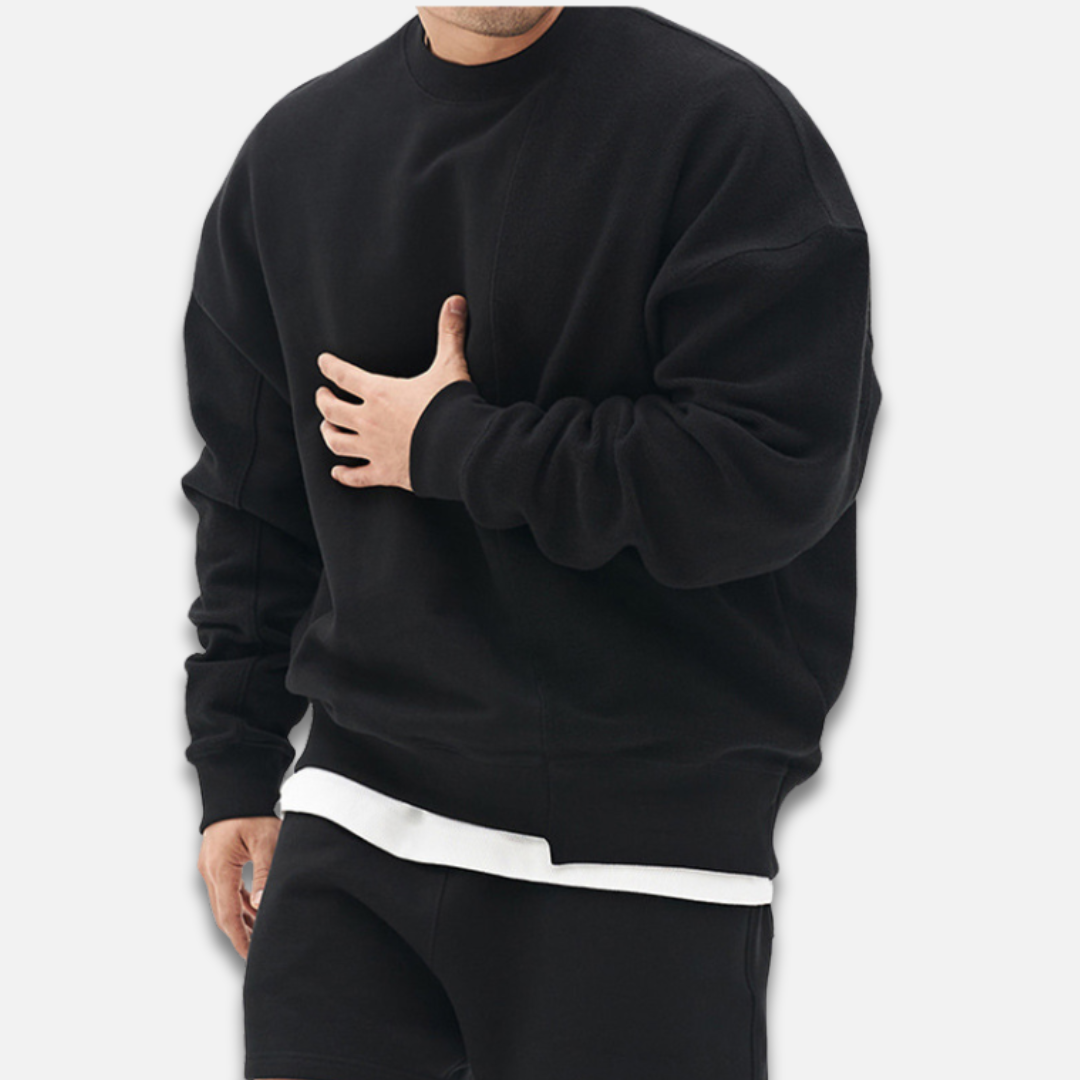 Men’s Contrast Panel Crewneck Sweater Laurel & Legacy