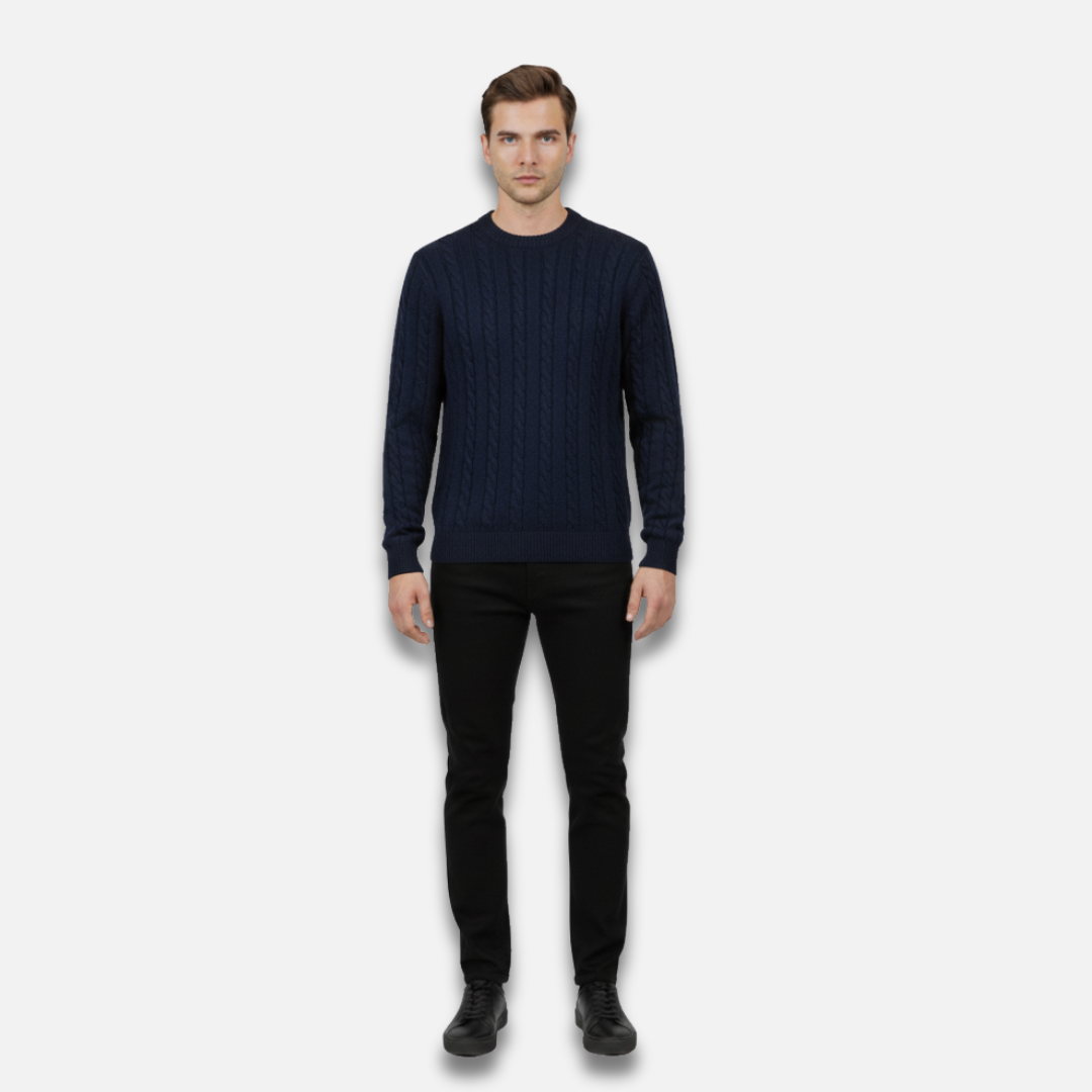 Men’s Cable Knit Round Neck Sweater Laurel & Legacy
