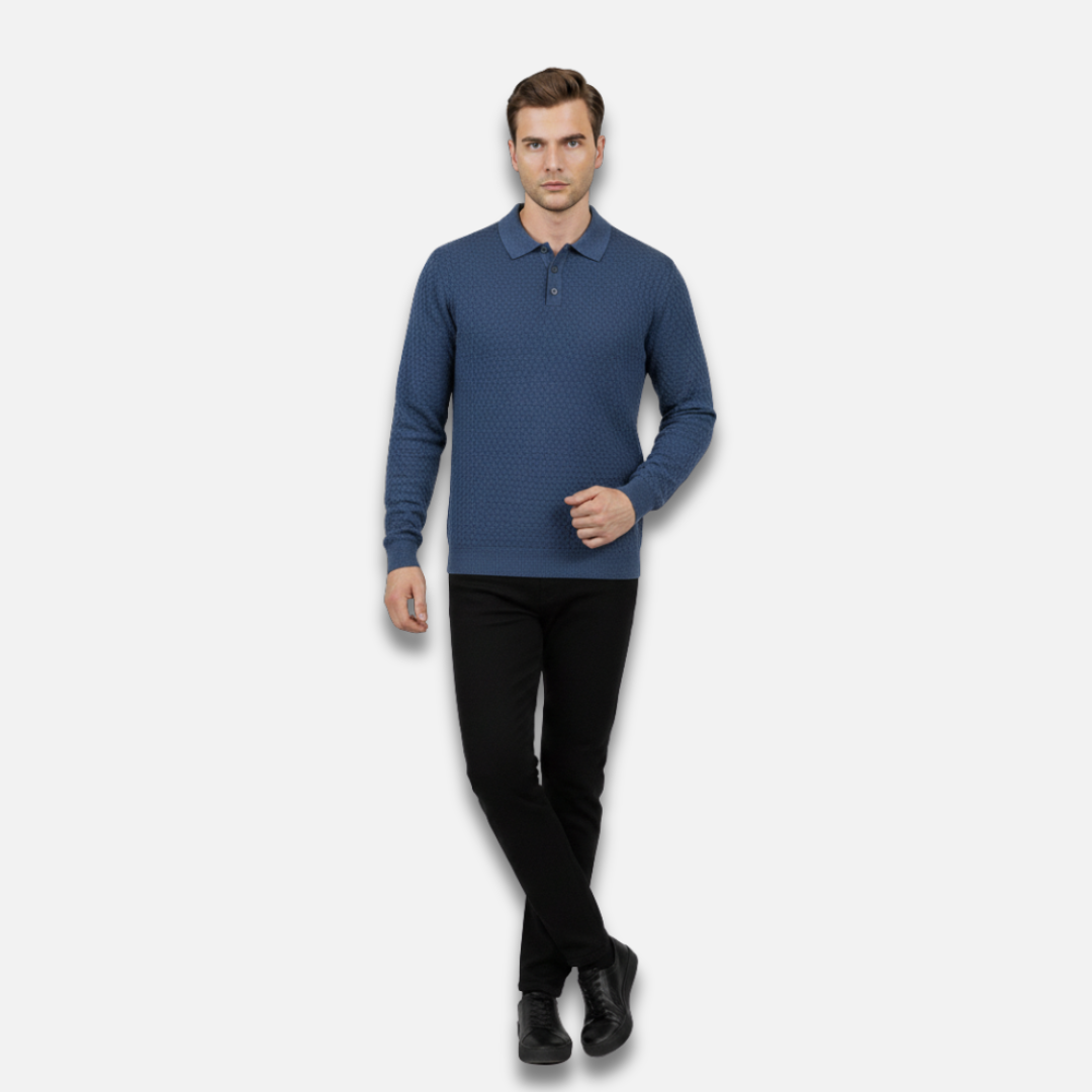Men’s Merino Wool Polo Sweater Laurel & Legacy