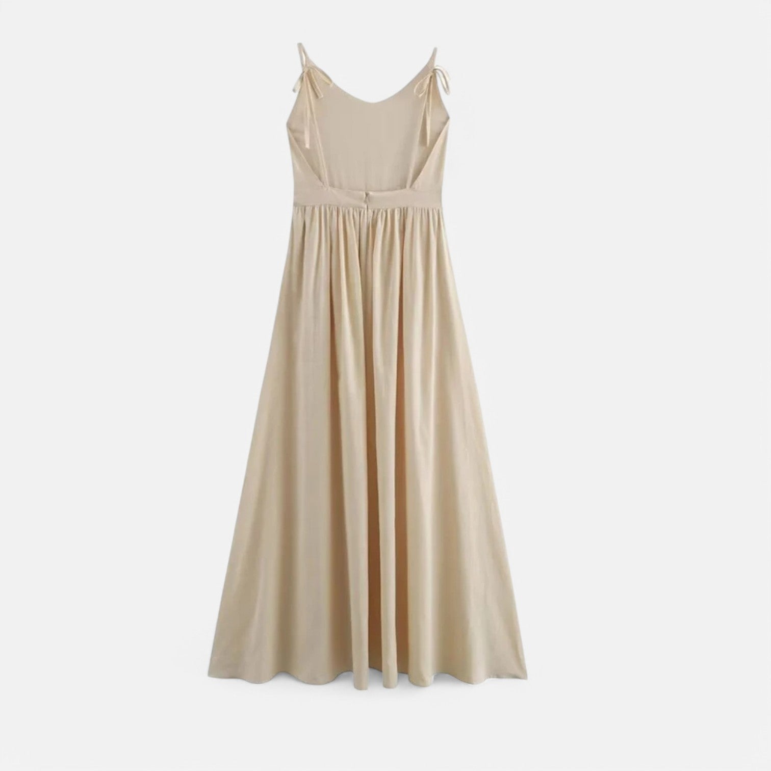 Laurel & Legacy | Women’S Elegant Green Maxi Dress V-Neck Backless Pleated Summer Style