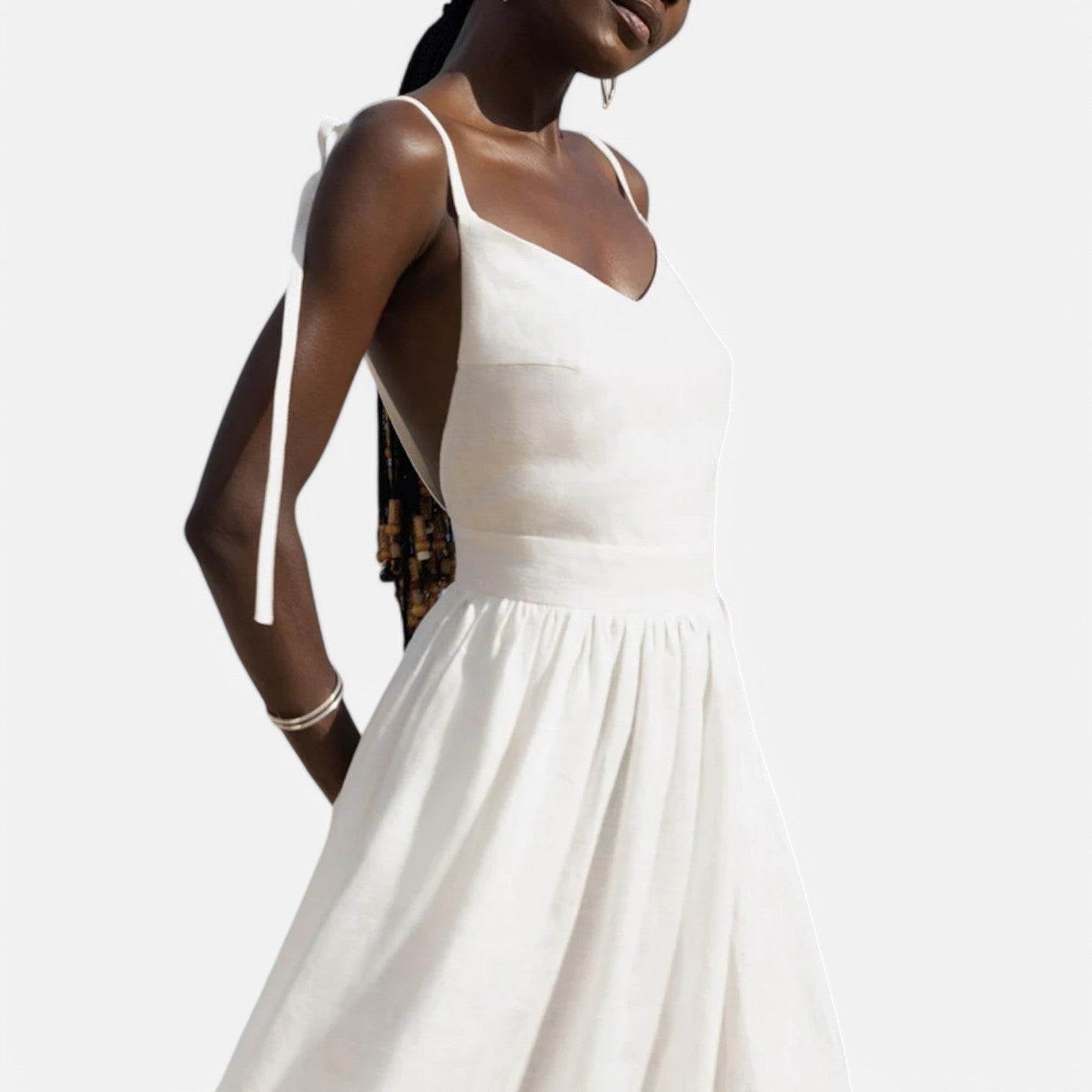 Laurel & Legacy | Women’S Elegant Green Maxi Dress V-Neck Backless Pleated Summer Style