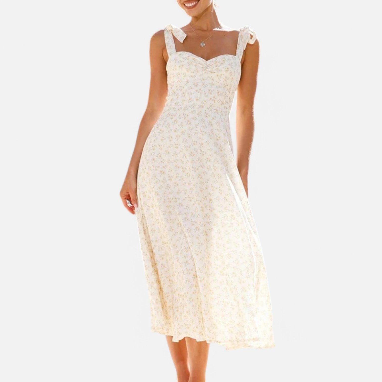 Laurel & Legacy | Women’S Floral Suspender Maxi Dress High Waist Pleated Beachwear