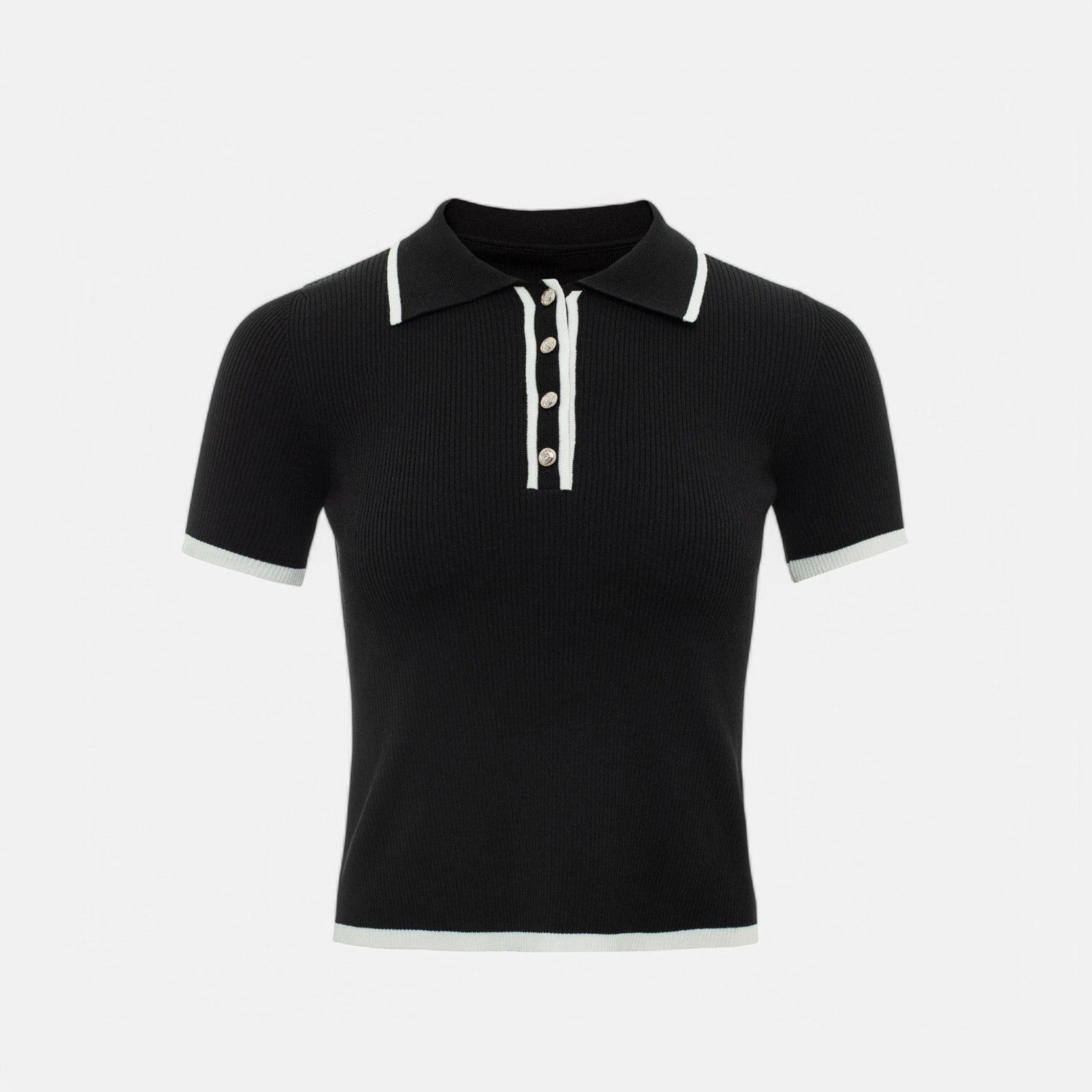 Laurel & Legacy | Women’S Short Sleeve Knit Sweater Slim Fit Contrast Pullover