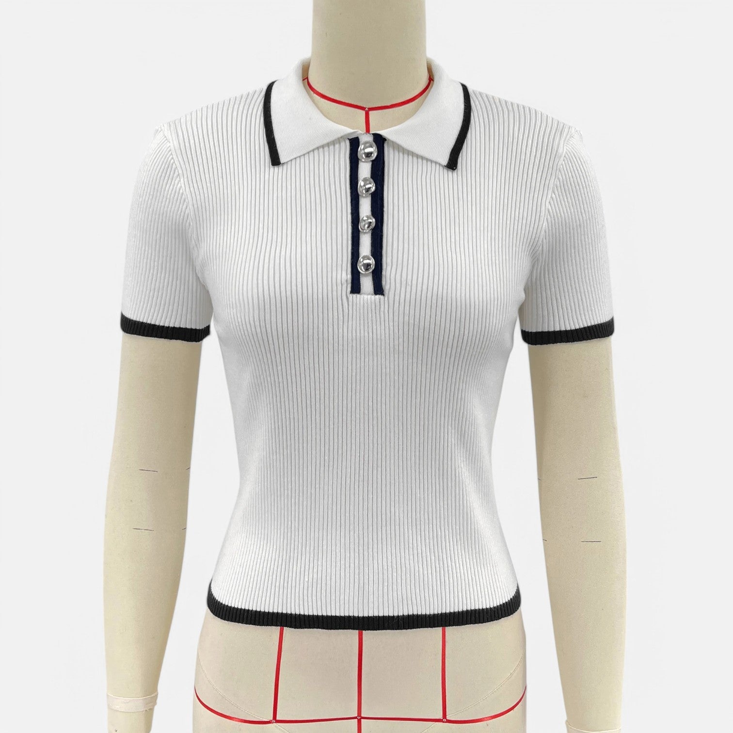 Laurel & Legacy | Women’S Short Sleeve Knit Sweater Slim Fit Contrast Pullover