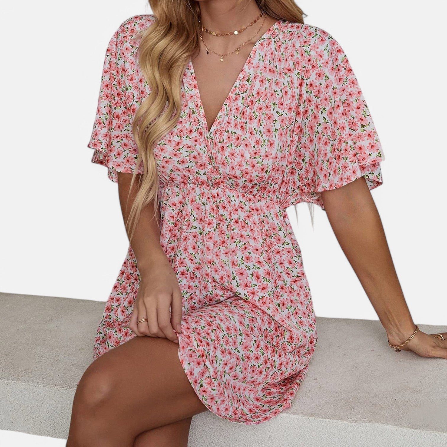 Laurel & Legacy | Women’S Spring Summer V-Neck Print Casual Loose Dress