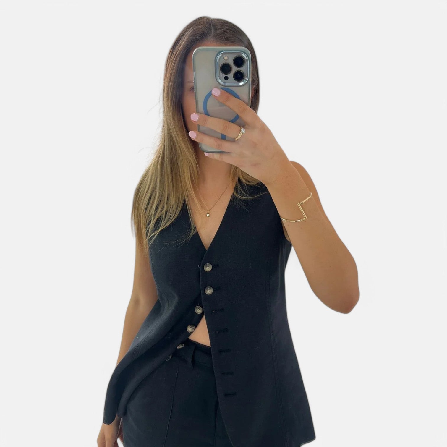Laurel & Legacy | Women’S Summer Cotton Linen Vest & Shorts Set Casual Chic