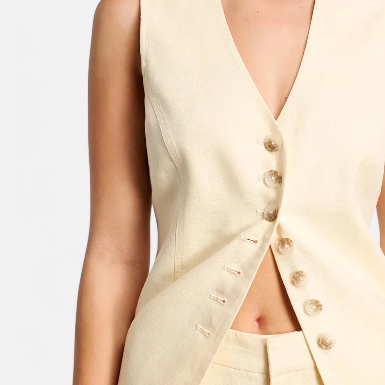 Laurel & Legacy | Women’S Summer Cotton Linen Vest & Shorts Set Casual Chic