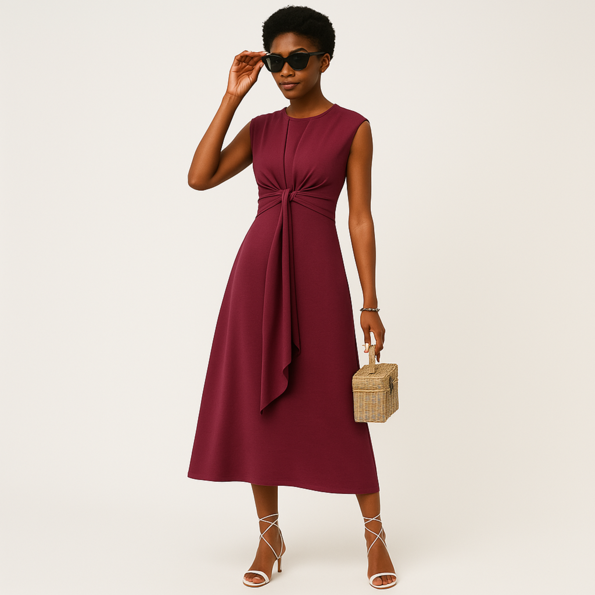 Laurel & Legacy | Women'S Summer Sleeveless Waistband Long Dress