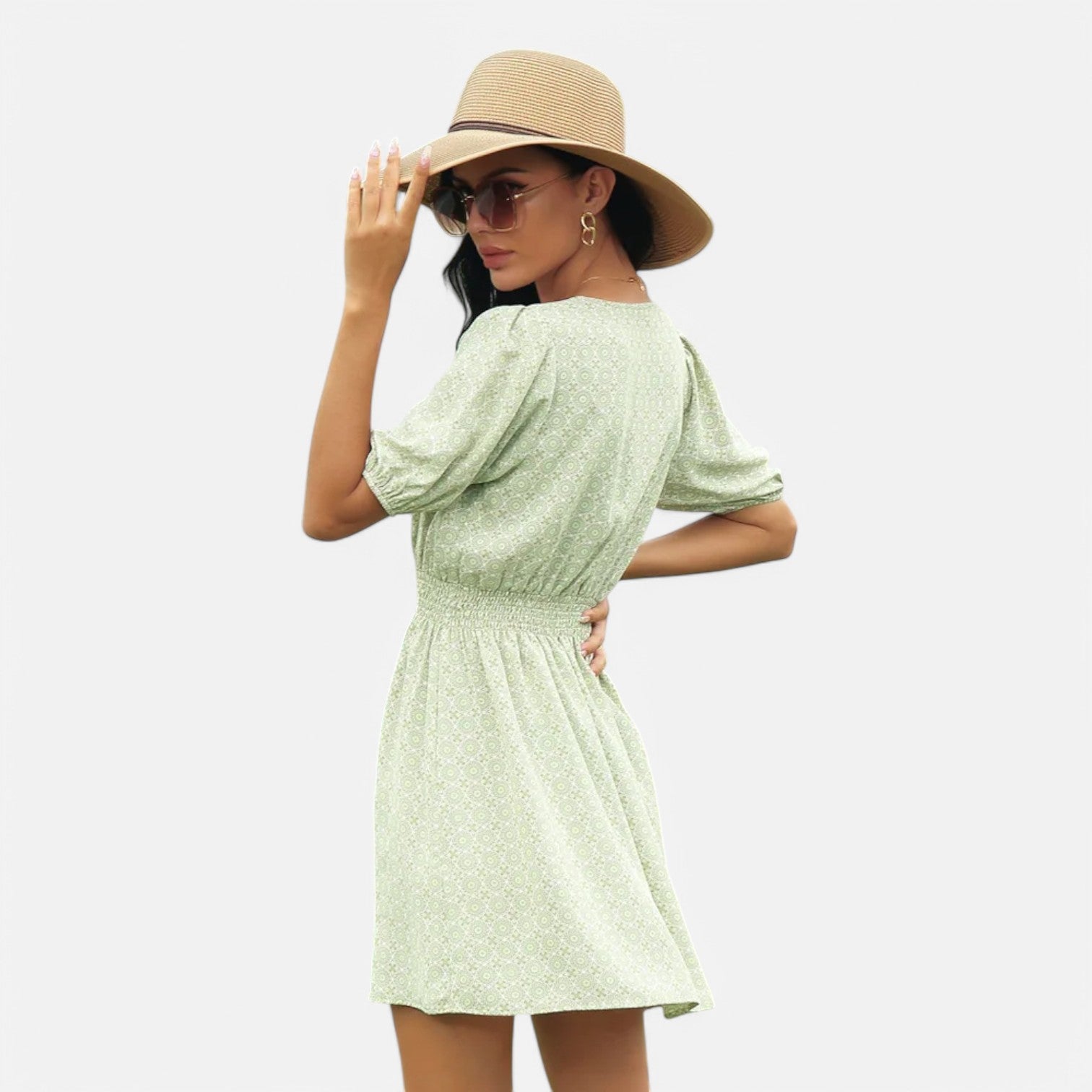 Laurel & Legacy | Women’S Summer V-Neck Ruffle Floral A-Line Dress