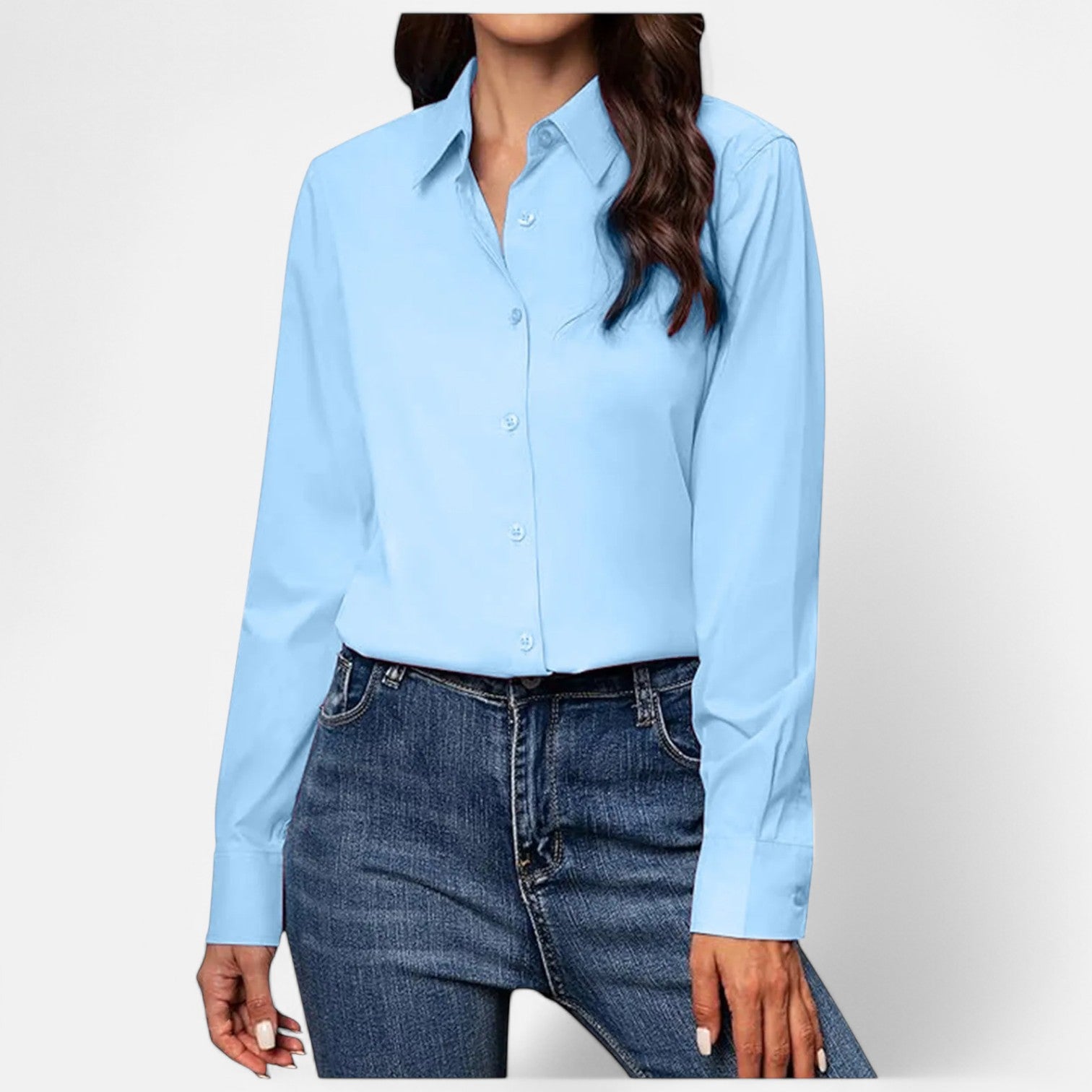Laurel & Legacy | Women’S White Button-Up Shirt Casual Long Sleeve Lapel Blouse