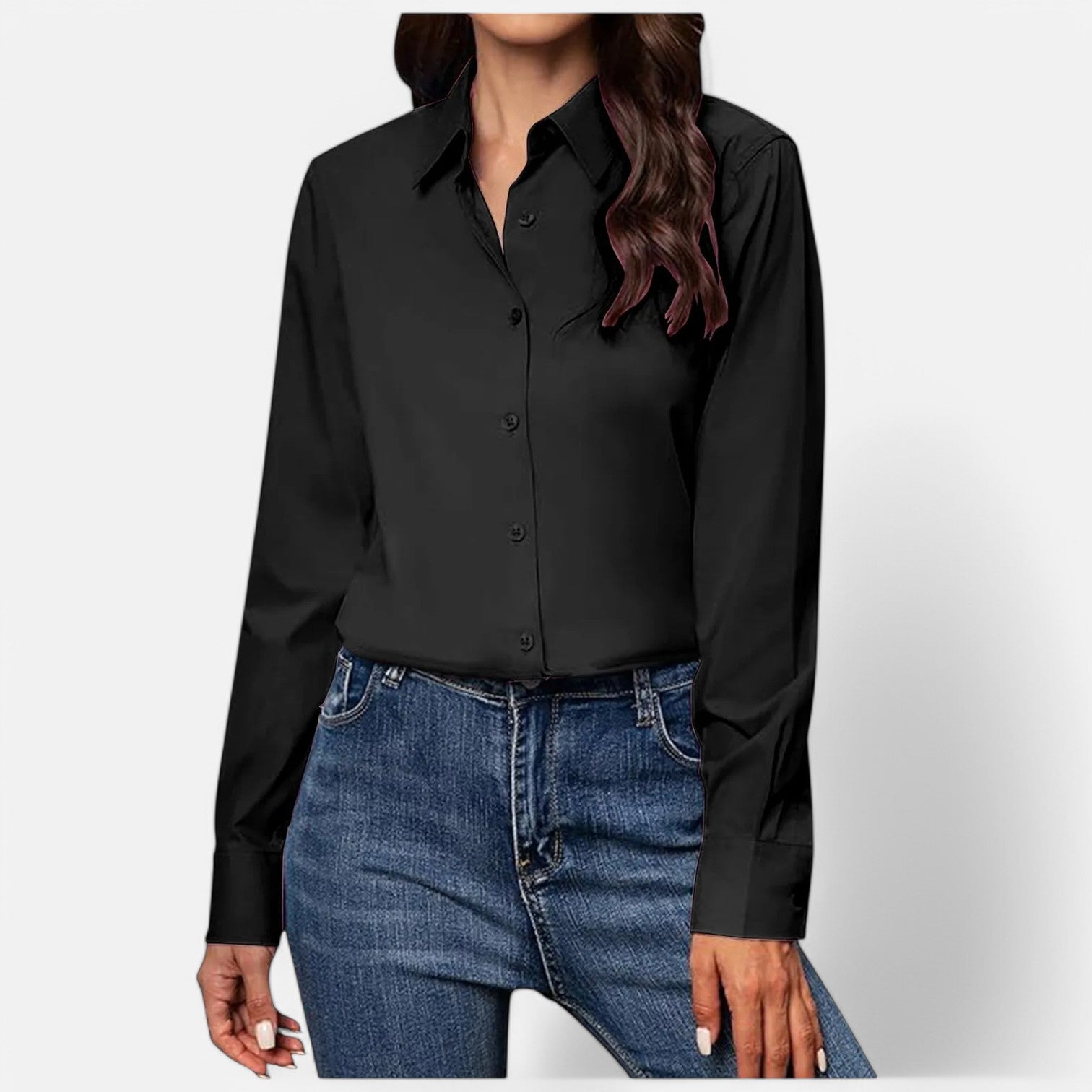Laurel & Legacy | Women’S White Button-Up Shirt Casual Long Sleeve Lapel Blouse