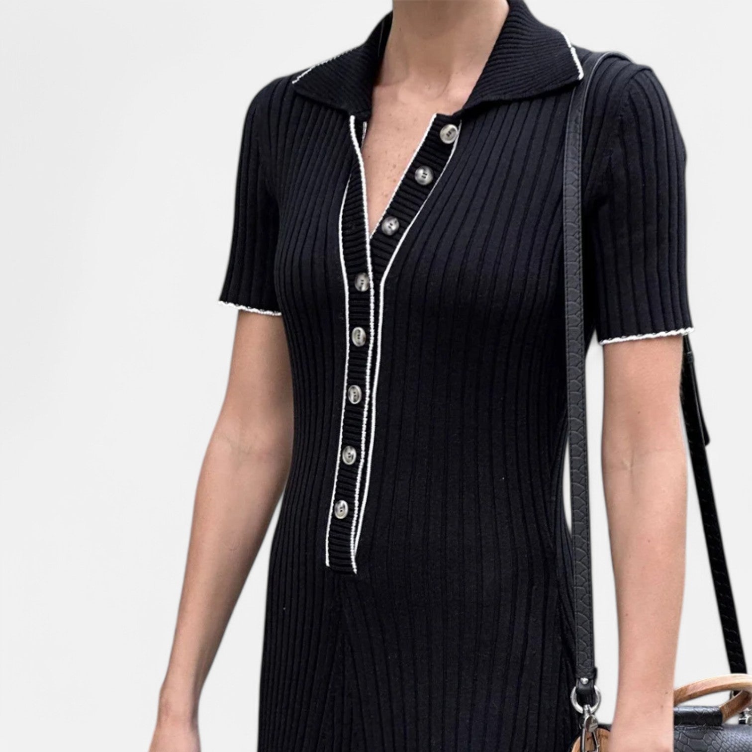 Laurel & Legacy | Women’S White Knit Maxi Dress Short Sleeve Elegant High Waist
