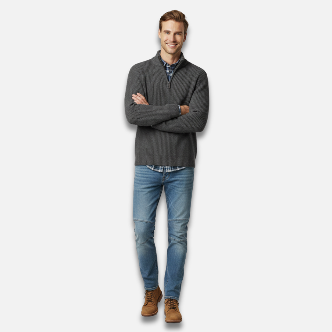 Men’s Half-Zip Ribbed Knit Sweater Laurel & Legacy