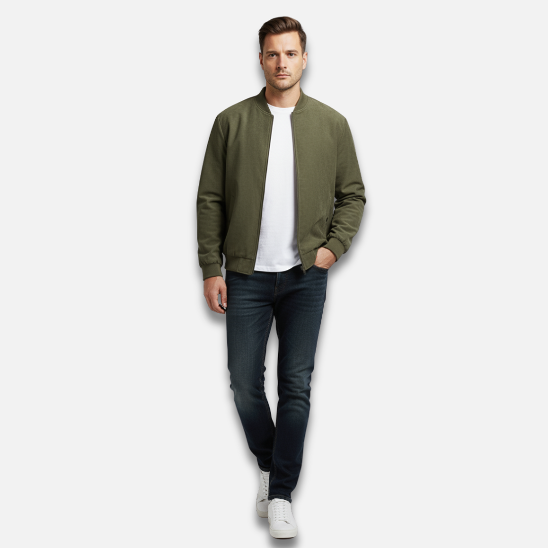 Men’s Bomber-Style Cut Suede Zip Jacket Laurel & Legacy