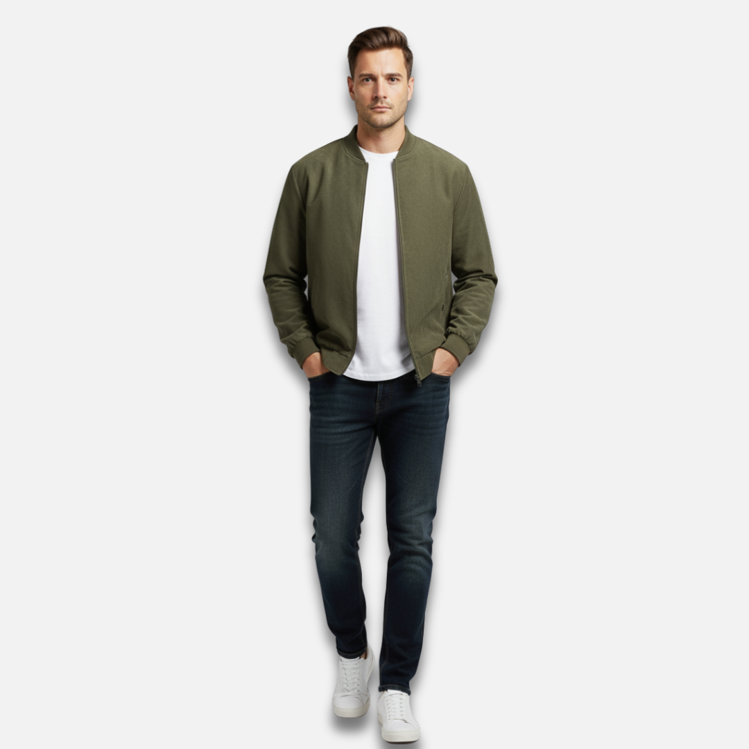 Men’s Bomber-Style Cut Suede Zip Jacket Laurel & Legacy