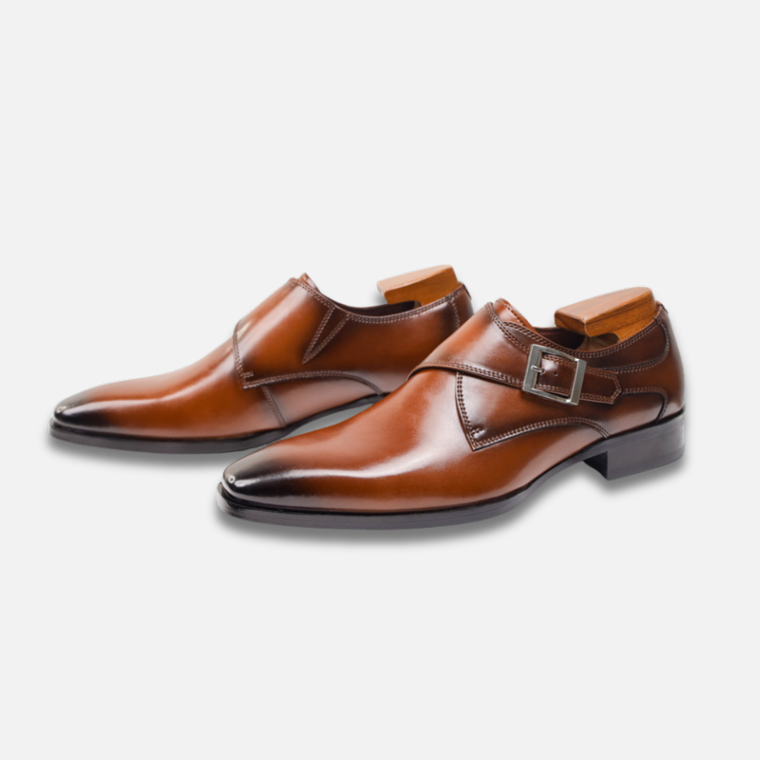 Men’s Square Toe Leather Monk Shoes Laurel & Legacy