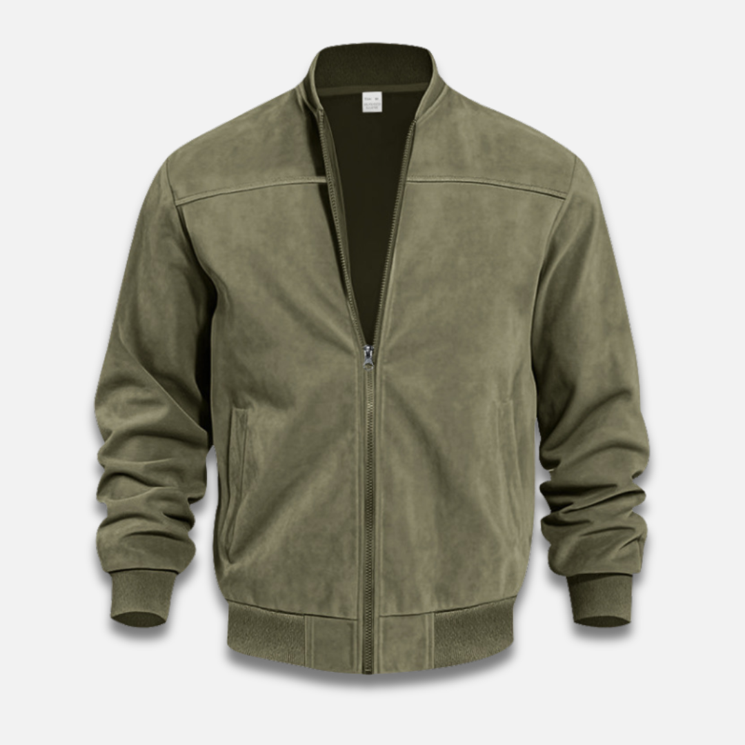 Men’s Bomber-Style Cut Suede Zip Jacket Laurel & Legacy