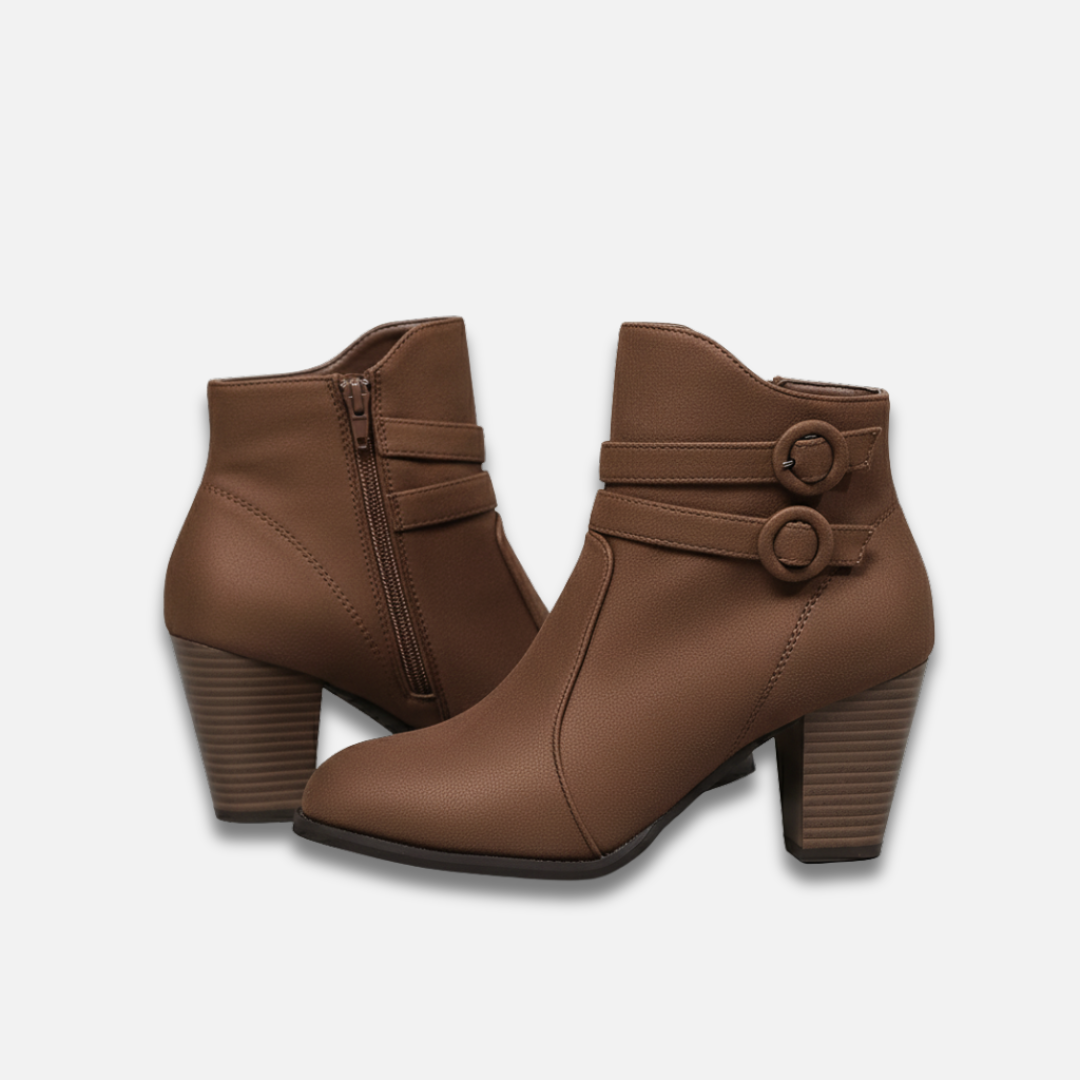 Women’s Button Detail Block Heel Ankle Boots Laurel & Legacy