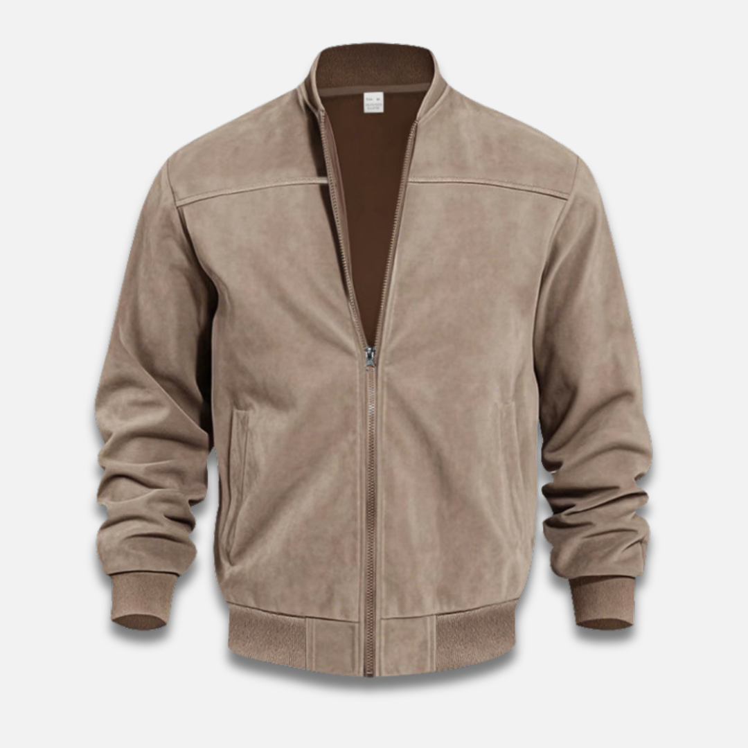 Men’s Bomber-Style Cut Suede Zip Jacket Laurel & Legacy