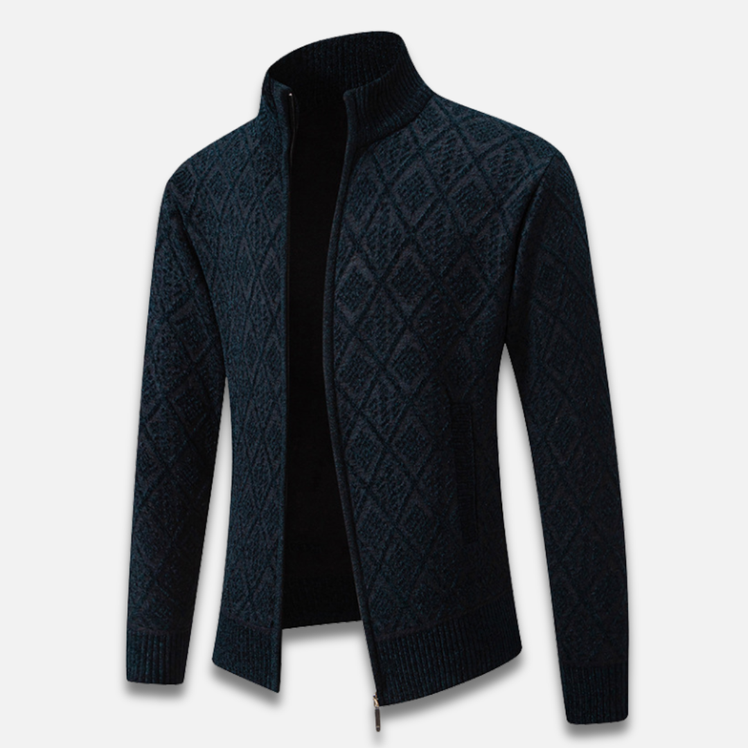 Men’s Diamond Knit Zip-Up Sweater Laurel & Legacy